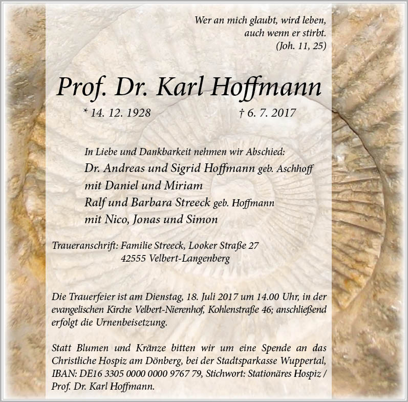 Prof. Dr. Karl Hoffmann