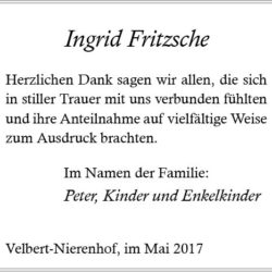 Ingrid Fritzsche (Danksagung)