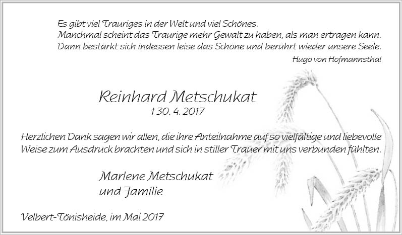 Reinhard Metschukat (Danksagung)