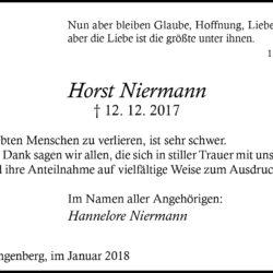 Horst Niermann (Danksagung)