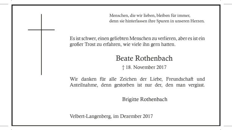 Beate Rothenbach (Danksagung)