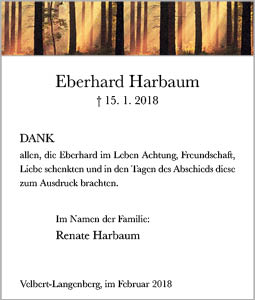 Eberhard Harbaum -Danksagung-