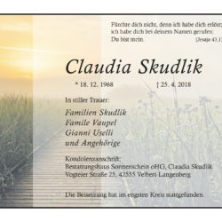 Claudia Skudlik (Danksagung)