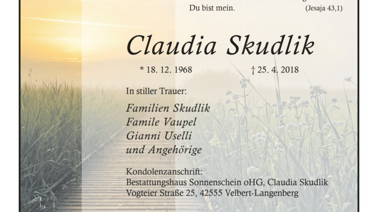 Claudia Skudlik (Danksagung)