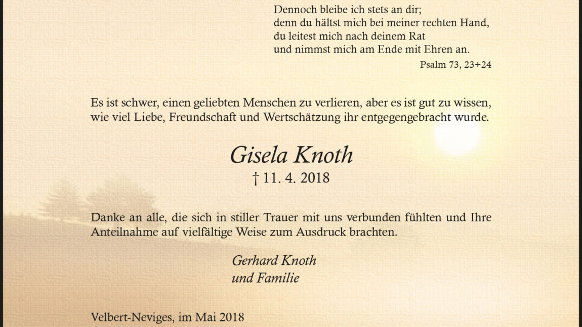 Gisela Knoth (Danksagung)