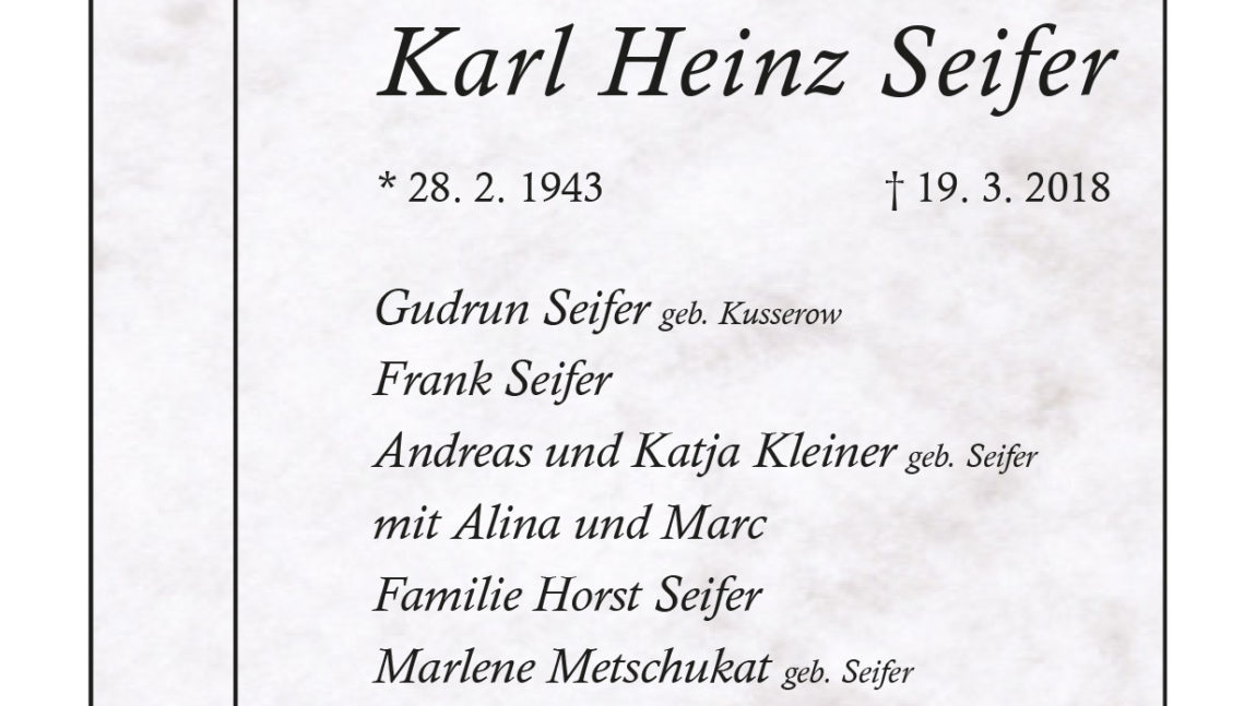 Karl Heinz Seifer