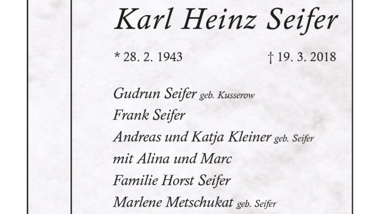 Karl Heinz Seifer