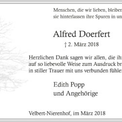 Alfred Doerfert (Danksagung)