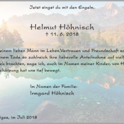 Helmut Höhnisch -Danksagung-