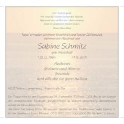 Sabine Schmitz † 7. 9. 2018