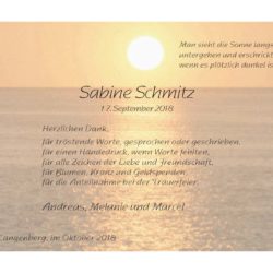 Sabine Schmitz -Danksagung-