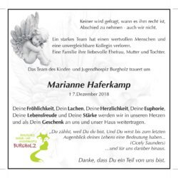 Marianne Haferkamp † 7. 12. 2018