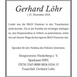 Gerhard Löhr -Nachruf-