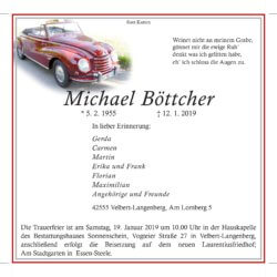 Michael Böttcher † 12. 1. 2019