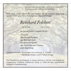 Reinhold Folchert † 14. 1. 2019