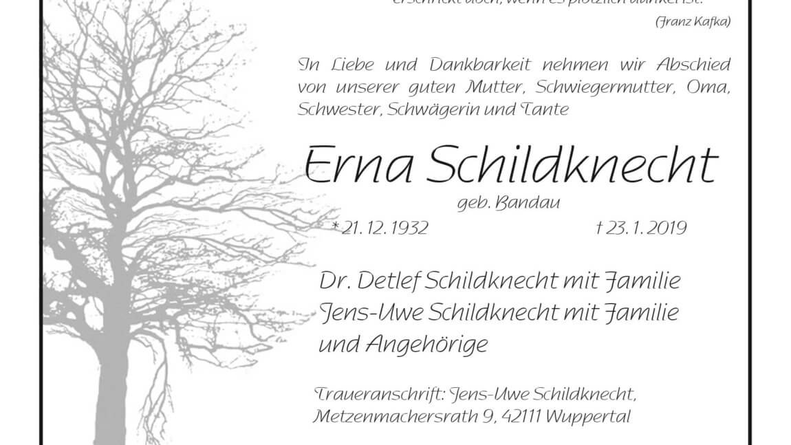 Erna Schildknecht † 23. 1. 2019