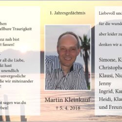 Martin Kleinkauf -1. Jahresgedächtnis-