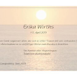 Erika Wirths -Danksagung-