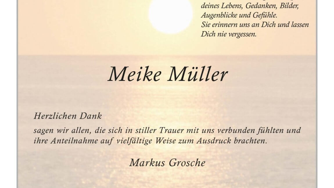 Meike Müller -Danksagung-