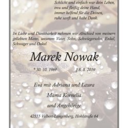 Marek Nowak † 8. 8. 2019