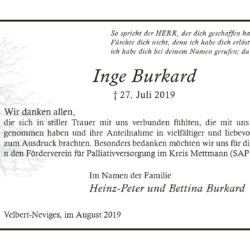 Inge Burkard -Danksagung-