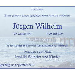 Jürgen Wilhelm -Danksagung-