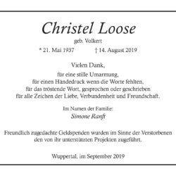 Christel Loose -Danksagung-