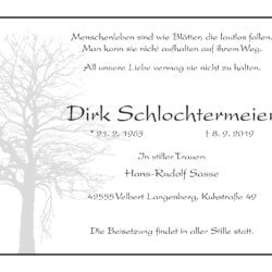 Dirk Schlochtermeier † 8. 9. 2019