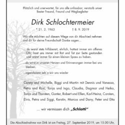 Dirk Schlochtermeier † 8. 9. 2019