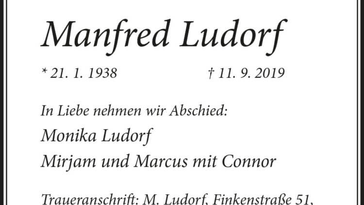 Manfred Ludorf † 11. 9. 2019