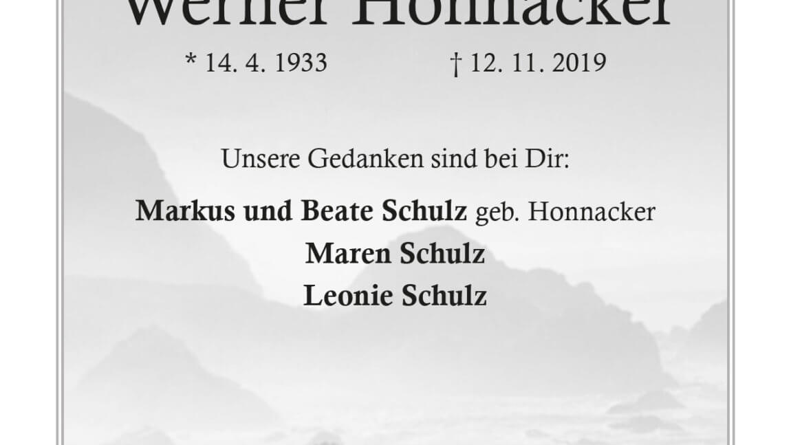 Werner Honnacker † 12. 11. 2019