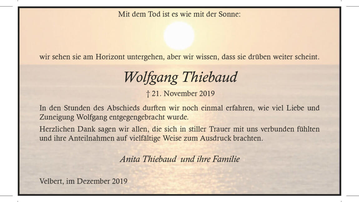 Wolfgang Thiebaud -Danksagung-