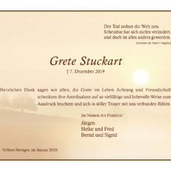 Grete Stuckart -Danksagung-