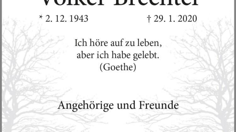 Volker Brechtel † 29. 1. 2020