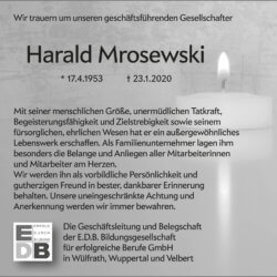 Harald Mrosewski † 23. 1. 2020 -FIRMA-