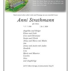 Anni Strathmann † 26. 2. 2020