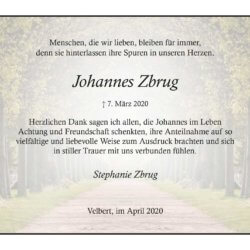 Johannes Zbrug -Danksagung-