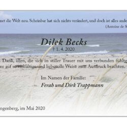 Dilek Becks -Danksagung-