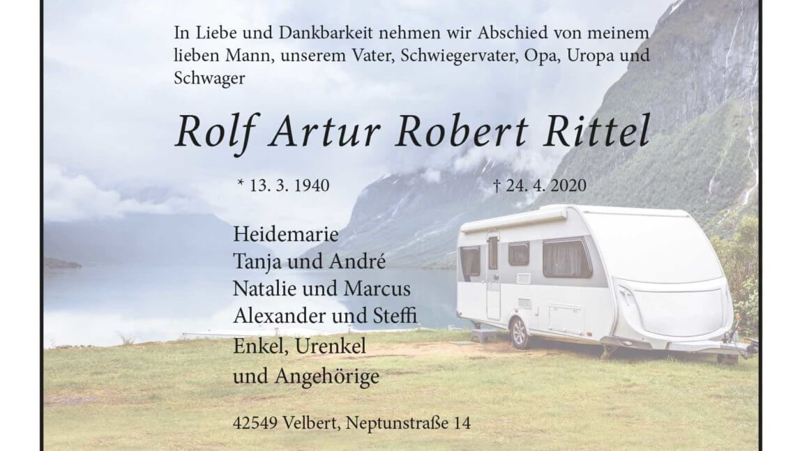 Rolf Artur Robert Rittel † 24. 4. 2020