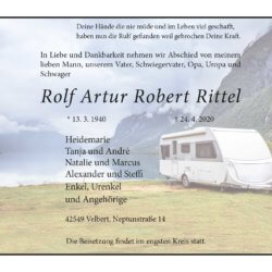 Rolf Artur Robert Rittel † 24. 4. 2020