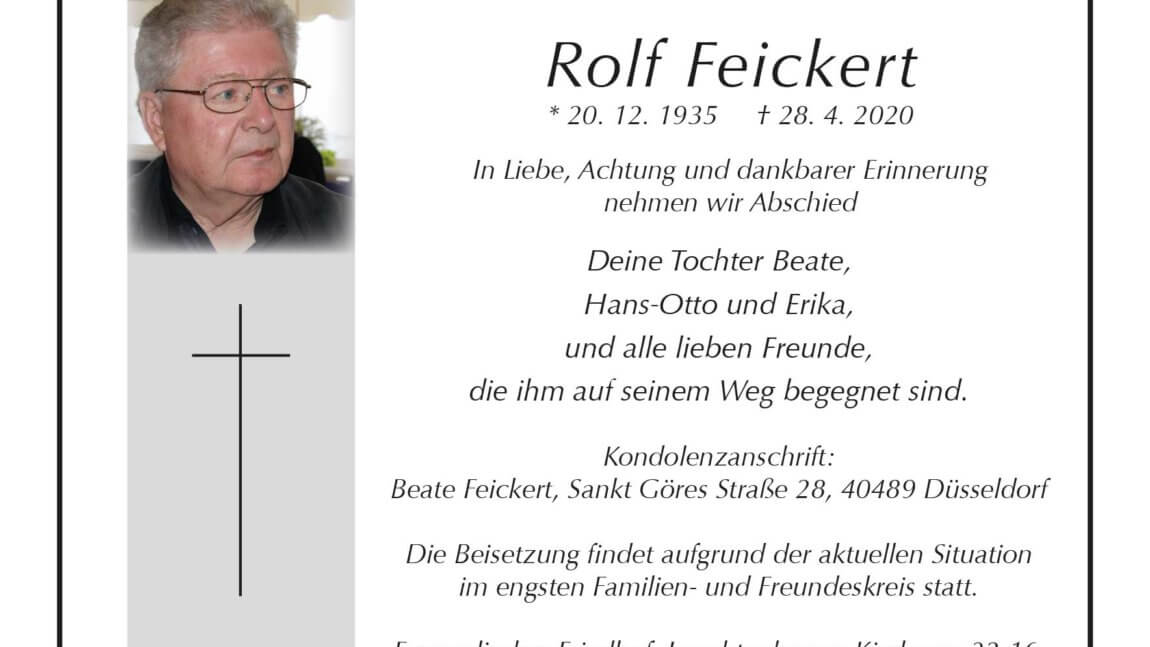 Rolf Feickert † 28. 4. 2020