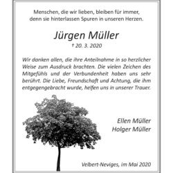 Jürgen Müller -Danksagung-