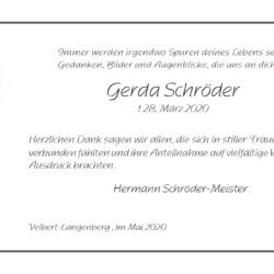 Gerda Schröder -Danksagung-