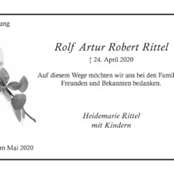 Rolf Artur Robert Rittel -Danksagung-