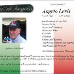 Angelo Levis † 21. 6. 2020