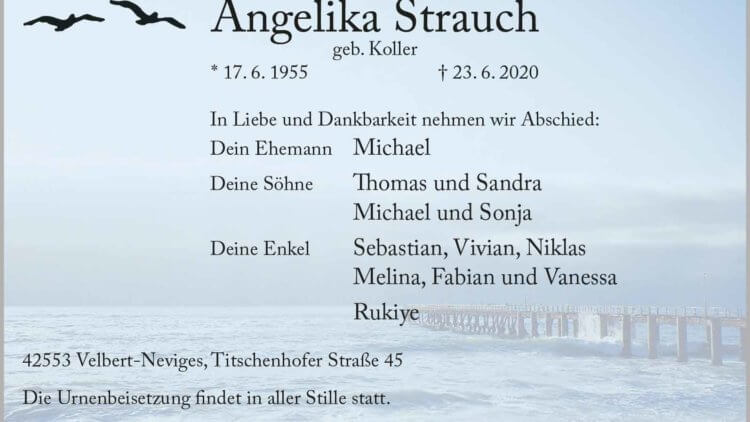 Angelika Strauch † 23. 6. 2020