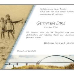 Gertraude Lanz -Danksagung-