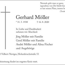 Gerhard Möller † 16. 8. 2020