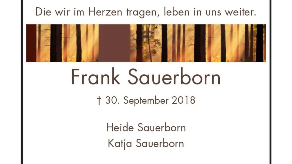 Frank Sauerborn -2. Jahresgedächtnis-