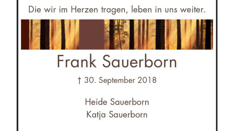 Frank Sauerborn -2. Jahresgedächtnis-